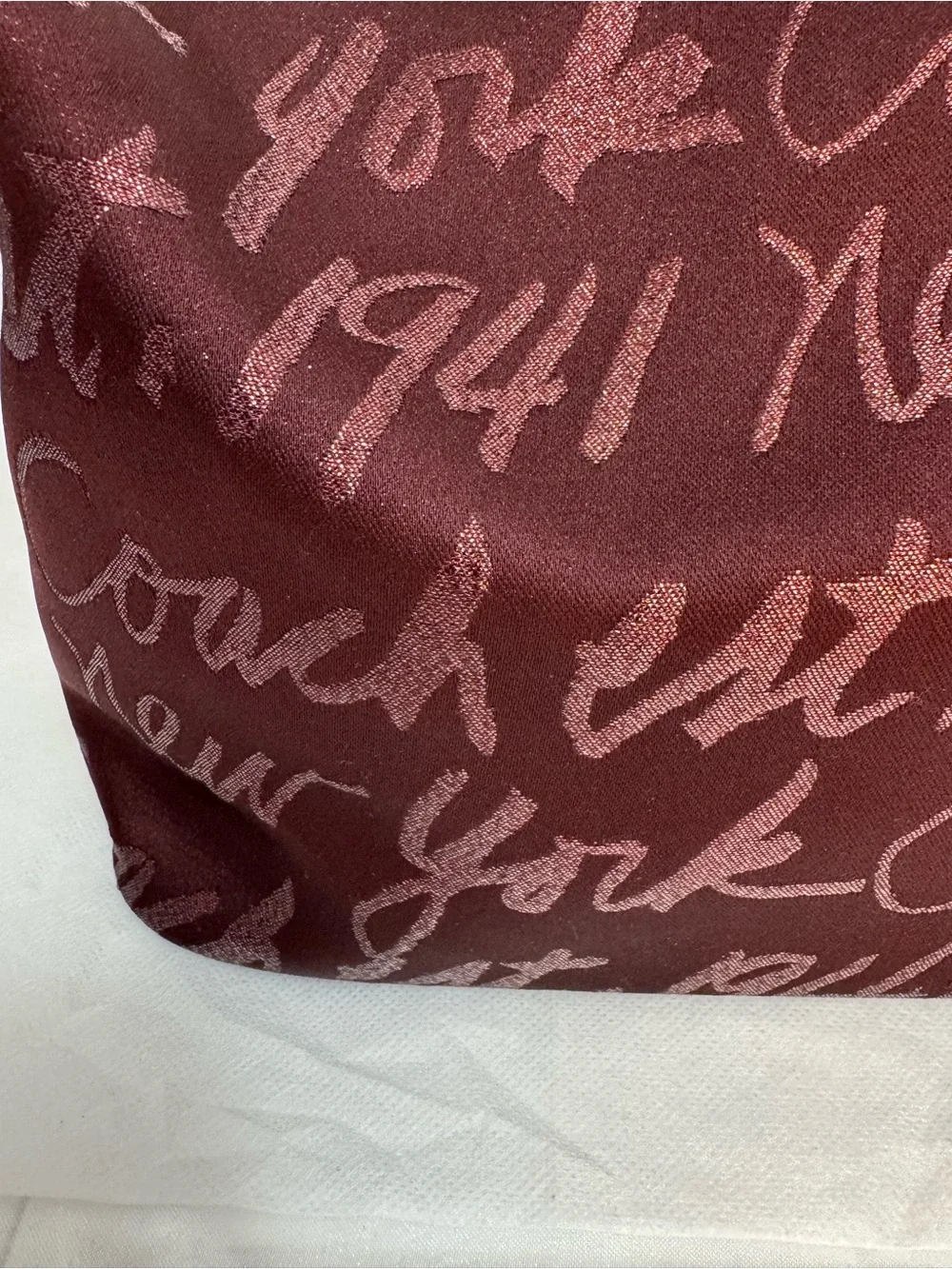 Coach Rare Limited Edition Holiday Poppy Signature Script Lurex Hobo Bag Merlot